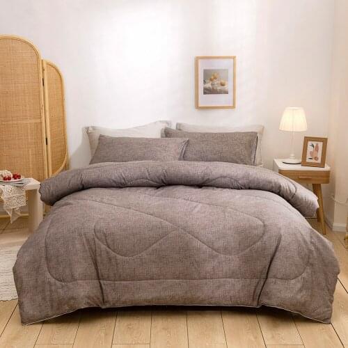 Home Textile Solid Color Duvet Pillowcase Decor Bedspread Blanket Quilt US King Size Polyester Gray/ Blue Adults Warm Comforter