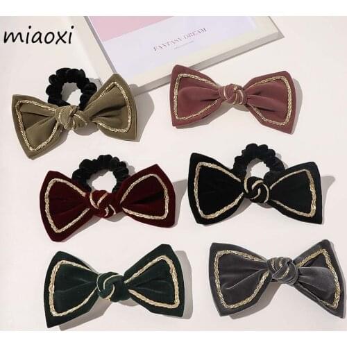 Korean Bow Women Elastic Hair Band Casual Version Sweet Meatball Headband Casual Lady Girls Beauty Hair Accessories Sale