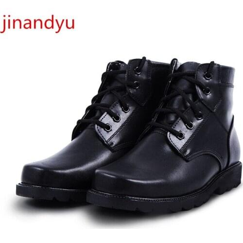 Anti Puncture Warm Wool Inside Working Shoes Man Safety Steel Toe Shoes Black Leather Boots Outdoor Work Boots Safty Shoes Man