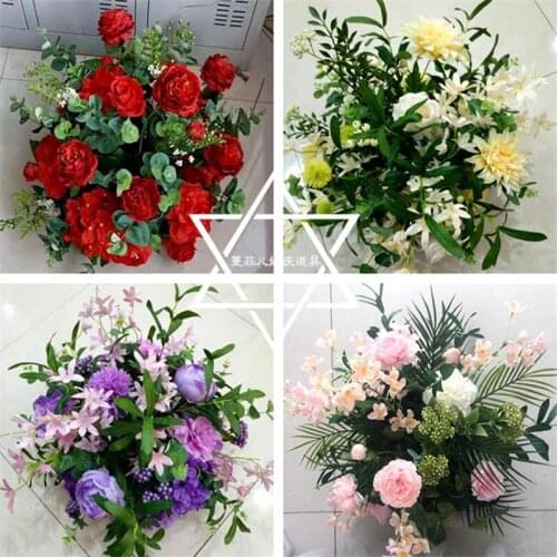 Silk Flower Ball Flowe Rack For Wedding Centerpiece Home Room Decoration Party Supplies DIY Road Lead Craft Flower 9 Color