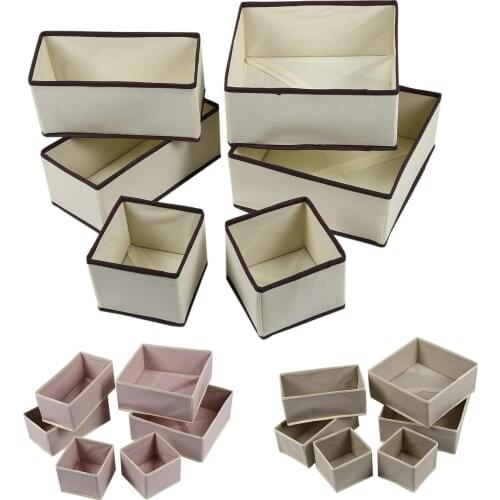 Big deal 6Pcs Foldable Underwear Storage Box Drawer Divider Bras Socks Washable Folding Boxes Home Storage Organizer No Woven Fa