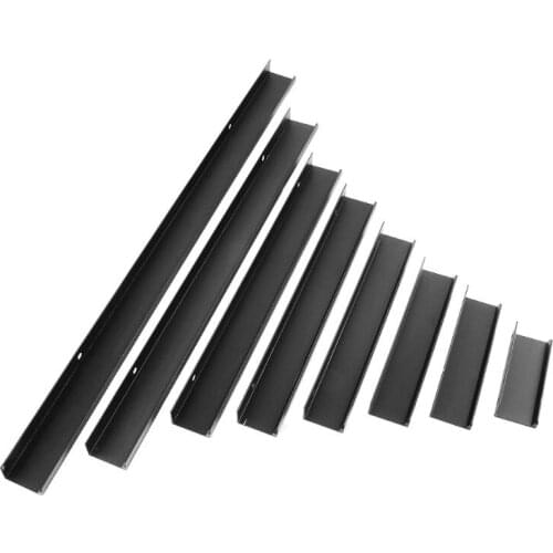 Modern Aluminum Alloy Kitchen Cabinets Long Hidden Dark Handle Open Hole Drawer Edge Black Wardrobe Door Handle