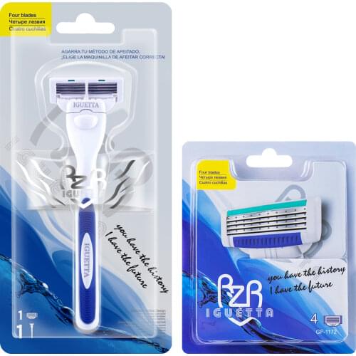 RZR IGUETTA Men 9pcs Blade Combination Pack Mans Shaver Pubic Hair Trimmer Shaving Kit Shaving Legs Blade Afeitadora Barba