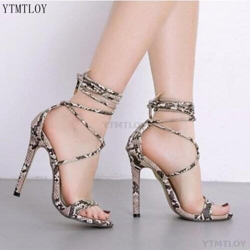 Fashion 2021 NEW Summer Womens Sandals PU Lace Up Thin High Dance Pumps 35-43 Sandalias Plataforma Mujer Sapatos Mulher