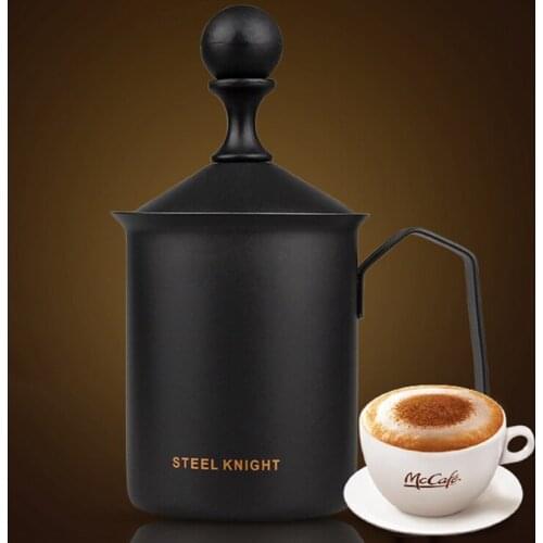 17 OZ Manual Milk Frother Milk Creamer Hand Pump Frother Cappuccino Latte Coffee Foam Pitcher (500Ml)