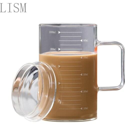 High temperature resistant glass measuring cup with scale and handle kitchen baking measuring tool childrens milk measuring cup
