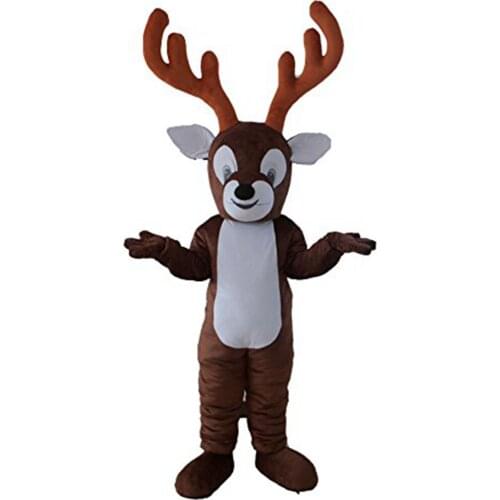 Adult Plush Fursuit Reindeer Mascot Costume for Christmas Party Holiday Mascots Deer Fancy Dress