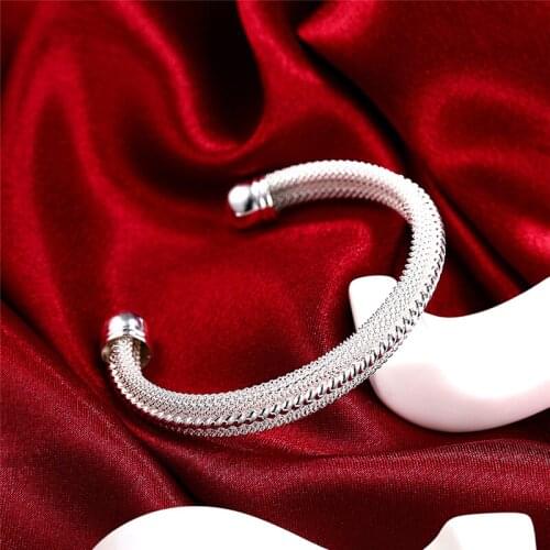 Pure Silver 925 Bangles Bracelets for Women Wedding Party Bangle Femme Pulseira Femme Wedding Jewelry Accessories Christmas Gift