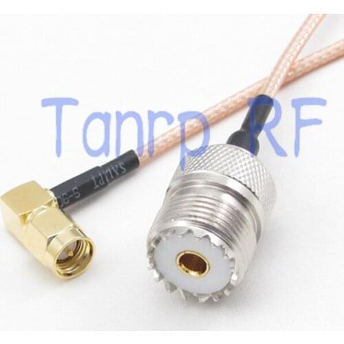 1PCS RG316 extension cable 3FEET UHF male to SMA plug right angle RF adapter connector 1M Pigtail coaxial jumper cable