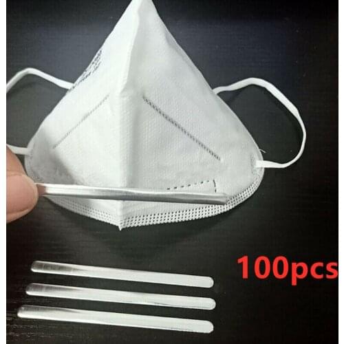 100pcs high-quality mask DIY nose line nose bridge aluminum strip adhesive 90mm for DIY mask nose bridge clip mask accessories