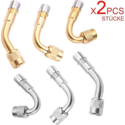 2Pcs Motorcycle 45 90 135 Degree Angle Bent Valve Adaptor Tyre Tube Valve Extension Adapter for Truck Car Moto Bike