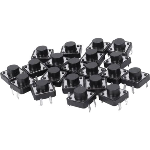 20 Pcs 12x12x7mm PCB Momentary Tact Push Button Switch 4 Pin DIP