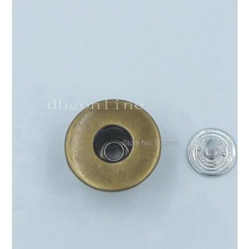25 Sets 17mm 0.67'' Look Inside Fine Jean Tack Snap Button Stud Rivet NO-SEW Bronze
