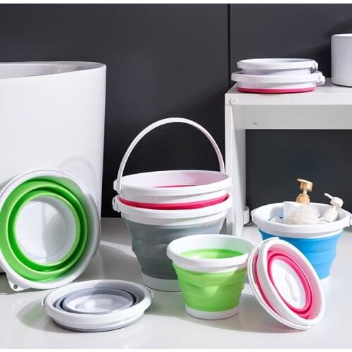 3/5/10L Multifunction Practical Folding Bucket Portable Thicken Outdoor Car Wash Bucket Camping Fishing Barrel Household Items