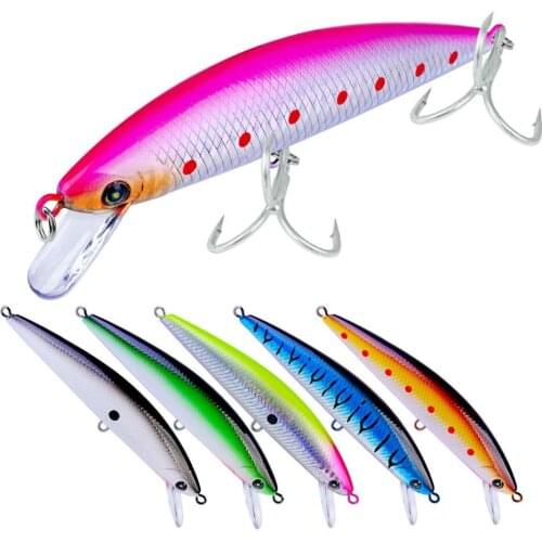 6PCS Fishing Big Minnow Fish Bass lure hook baits 13cm/41g