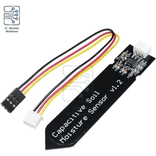 Analog Capacitive Soil Moisture Sensor Corrosion Resistant V1.2 Wide Voltage 3.3-5.5V 3-Pin Interface for Arduino