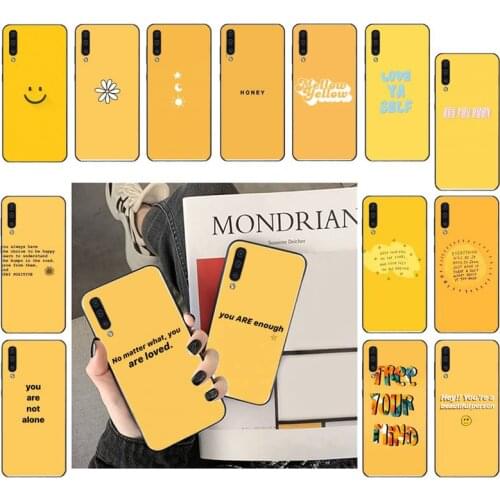 Yellow aesthetic Phone Case For Samsung Galaxy A7 A50 51 A70 80 A40 A20 A30 A8 A6 A8 Plus A9 A71