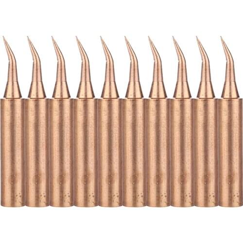 10pcs/lot Diamagnetic 900M-T-IS Copper Soldering Tip Lead-free Welding Tips for Hakko 936 937 Soldering Station Tool Accessories