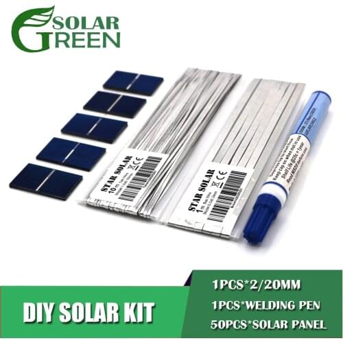 DIY solar panel 7 8 12 16 21 watt 22 39 19 52 mm charger kit polycrystalline solar cell wiring bus fluxing pen flux pen