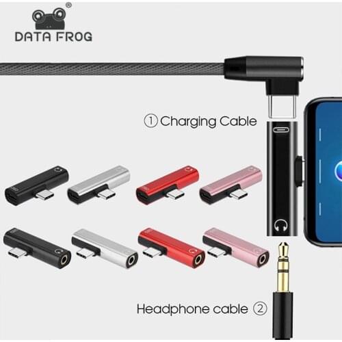 Dual Adapter Splitter 2 in 1 USB Type C to 3.5mm Connector for Xiaomi Huawei JMG Portable Charger Audio Headphone Adapter