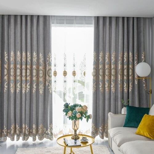 European luxury villa embroidered Blackout curtains for Living Room Royal royal curtains for Bedroom Window curtain kitchen
