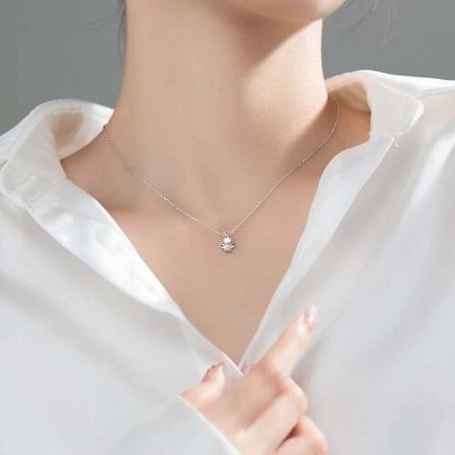 Korean Sweet Elf Pendant Clavicle Chains Zircon Nlaid Angel Necklaces Jewelry for Women Accessories Wholesale Collares