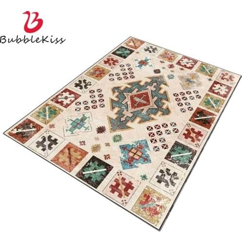Bubble Kiss Ethnic Style Carpets For Living Room Color Home Custom Rug Creative Geometric Pattern Floor Mat Anti Slip Foot Pad