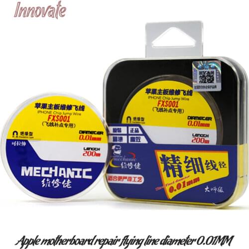 MECHANIC FXS001 Apple motherboard repair flying line 0.01mm For iPhone Chip Motherboard Repair insulation 200M flying line
