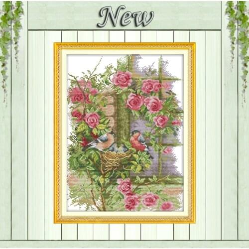 Happy family animal birds Style Home Decor Counted Print on canvas DMC 14CT 11CT DIY Cross Stitch Needlework Kits Embroidery Set