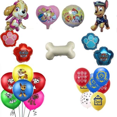 2021 Paw Patrol Dog Birthday Toy Set Chase Marshall Sky Rubble Latex Balloons Figure Patrulla Canina Party Decor Kid Gift Toys