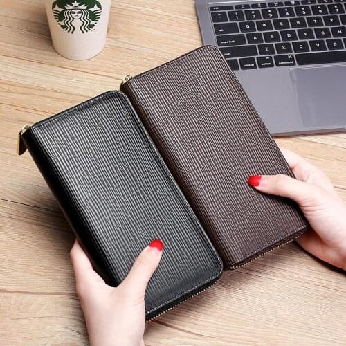 New Style Leather Ladies Water Ripple Long Wallet Japanese Clutch Portafoglio Donna Monederos Para Mujer Monedas Y Tarjetas 2020