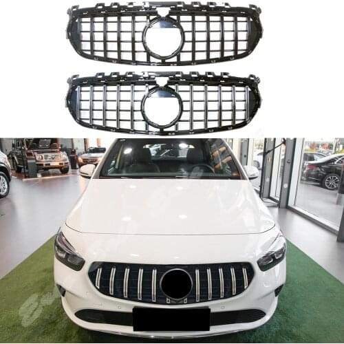 Front Racing Facelift Bumper Grille Upper Grill Cover For Mercedes-Benz B-Class W247 2019 2020 GTR Black SIlver