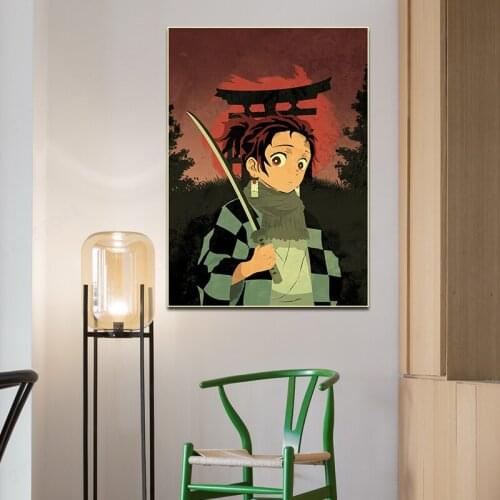 Demon Slayer Japan Anime Retro Canvas Painting Poster Art Picture Wall Decoration Home Decor HD Print