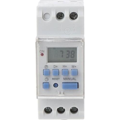 AC 220V 16A Programmable Digital Timer Switch Relay Control Din Rail Mount Timer Socket Switch