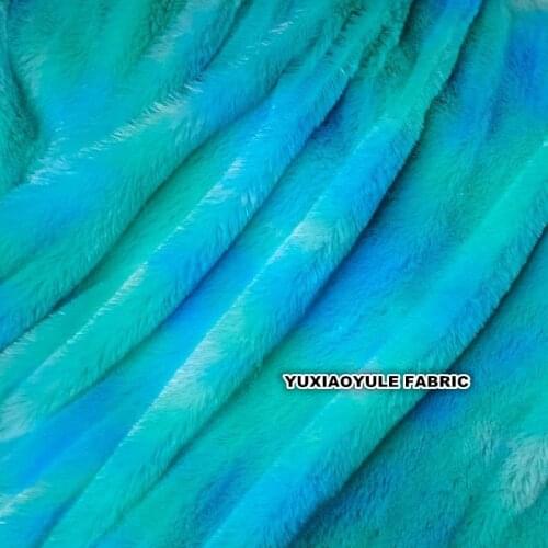 PV Velvet Plush Fabric Blue Colorful Fabric For DIY Home Textile Clothes Toy Crafts Sewing Artificial Fur Fabric 150cm*50cm