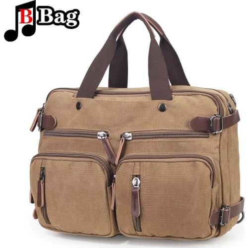 Men Canvas Bag Briefcase Travel Suitcase Messenger Shoulder Tote Back Handbag high-capacity Casual Business Laptop Pocket