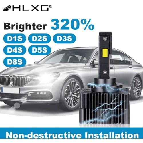 90W HID D1S D3S LED Headlights D2S D4S D5S D8S D1R D2R 10000LM High Bright CSP Chip 6000K Lighting Lights Square Ballast HLXG