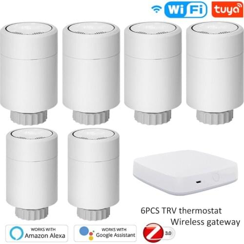 Zigbee Smart Thermostatic Radiator Valve Controller TRV Thermostat Tuya Temperature Voice Control Compatible with Alexa