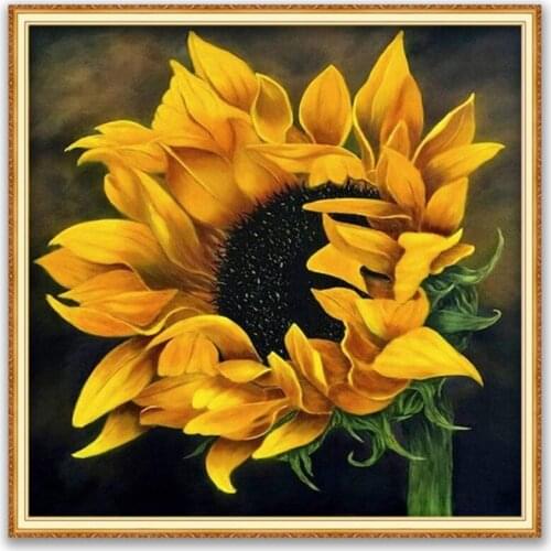 Flower Sunflower DIY Embroidery 11CT Cross Stitch Kits Needlework Craft Set Printed Canvas Cotton Thread Home Decoration Sell