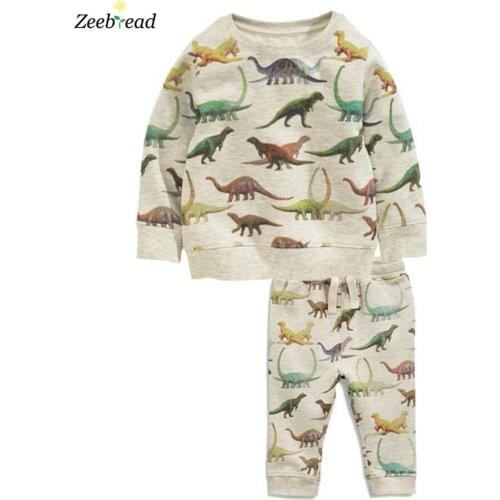 Zeebread New Dinosaurs Outfits For Boys Girls Childrens Autumn Spring Clothing Sets Fashion Shirts + Pants Suits Kids Clothes