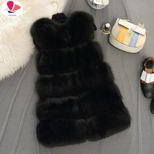 Faux Fur Coats Women New Fashion Thicken Women Sleeveless Faux Fur Vest 7 Colors Hooded Fur Vest Women Streetwear Fur Waistcoat