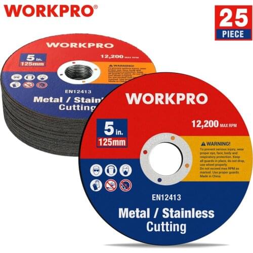 WORKPRO 10/25 PCS 125mm 5" Metal Stainless Steel Cutting Discs Cut Off Grinding Wheel For Angle Grinder Wheel