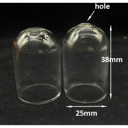 20Pcs LARGE Cloche Clear Vial Glass Bottle Terrarium WITH HOLE on top fits 38*25mm tray necklace pendants, wishing glass globe