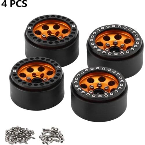 4PCS 1.9 Inch Metal Beadlock 8 Round Hole Wheel Hub Rim For Axial Traxxas 1/10 RC Crawler SCX10 90046 AXI03007 TRX4