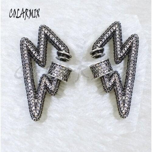 4 Pcs High quality Zircon Retro Flash Buckle Jewelry accessory Copper buckle pendant for lady 5991