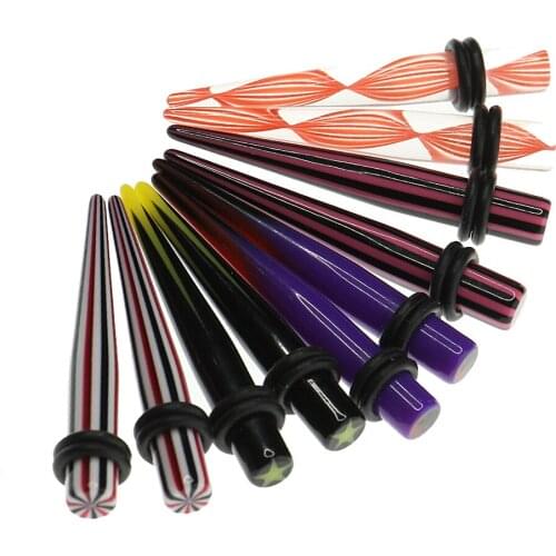 5 Pair Colorful Taper with Double O-ring Ear Stretching Plug 6mm(2G)