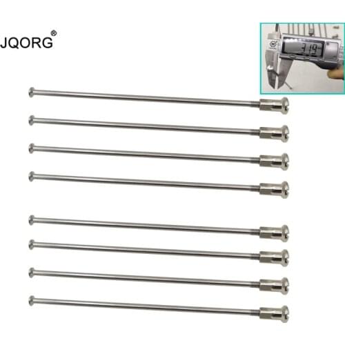 72 Pieces A Lot 10 Gauge Material 304 Stainless Steel Diameter 3.2 mm Straight Pull Head Motorcycle Spokes With Brass Nipples