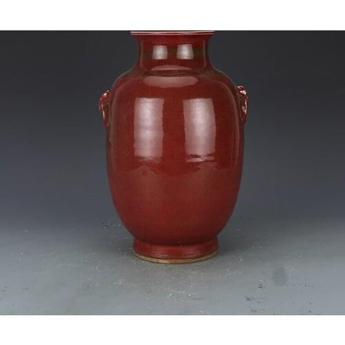 Antique QingDynaty Porcelain vase,Red bottle,Collection Hand-made crafts Ornaments, Home Decorations&Collection