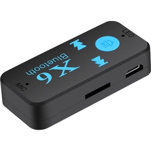 X6 Wireless Bluetooth 4.0 Adapter 3 in 1 USB Bluetooth Receiver 3.5mm Audio TF Card Reader MIC Call Support for Car Home