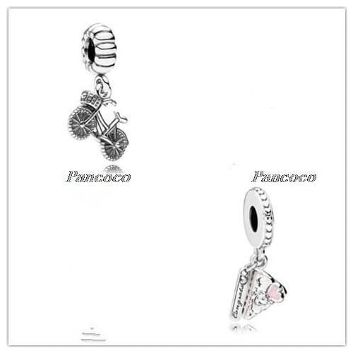 925 Sterling Silver Bead Charm Purple & Pink Enamel Celebration Cake Beads Fit Pandora Bracelet & Necklace Diy Jewelry